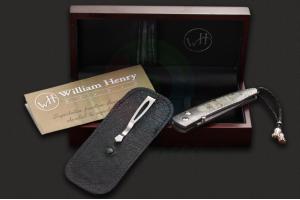 美国William Henry威廉亨利限量版B10 DMTW-S柳叶刀系列精镶钻石大马士革折刀