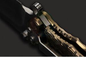 DDR Darrel Ralph达雷尔·拉尔夫手工定制作品GH-3D Gold金色钛合金柄弹簧助力快开折叠刀