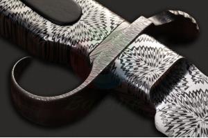 世界顶级手工刀匠美国ABS协会GMS大师Ron Newton罗恩·牛顿烟花纹大马士革钢博伊刀