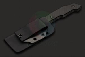正品进口刀展藏品美国Brous Blades布洛斯JB-144碳纤维柄D2钢缎面抛光拉丝刃小型战斗直刀