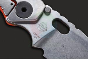 美国原装正品进口STRIDER挺进者SNG-CC橘色G10/钛合金双材质柄石洗平磨刃战术折叠刀