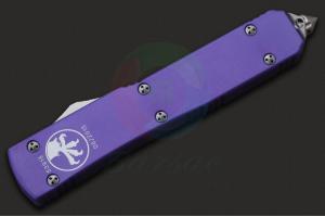 MICROTECH微技术122-5 PU Ultratech D/E Purple Satin Partial Serrated缎面双锋直出跳刀