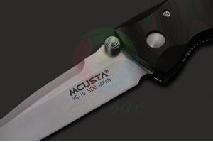 原装日本正品进口MCUSTA传世家徽MC021棕黑条纹米卡塔柄VG-10不锈钢绅士口袋折叠刀