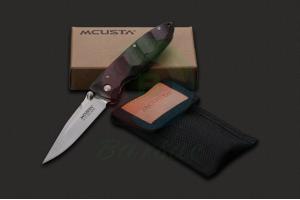 原装日本正品进口MCUSTA传世家徽MC021棕黑条纹米卡塔柄VG-10不锈钢绅士口袋折叠刀