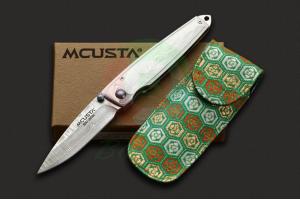 日本原装正品MCUSTA传世家徽MC-0034D和风设计Tsuchi 搥 大马士革钢绅士口袋战术折刀