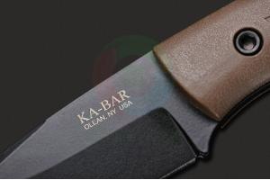 美国KA-BAR卡巴7502 Jarosz Globetrotter棕色聚合物柄1095高碳钢野外求生随身小直刀