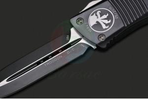 美国MICROTECH微技术战斗恐龙系列138-1 ELMAX不锈钢匕首双锋双全刃战术直出弹簧跳刀