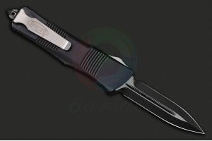 美国MICROTECH微技术战斗恐龙系列138-1 ELMAX不锈钢匕首双锋双全刃战术直出弹簧跳刀