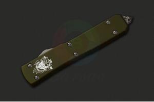 美国MICROTECH微技术2015G7美国USN展会特别版ELMAX不锈钢喷砂面刺刀V型双刃直跳刀