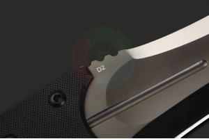 正品进口日本现代刀具手工名匠Nemoto根本朋之 Sakura 樱 碳纤维G10柄D2钢水滴头战术直刀