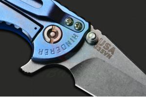 美国Rick Hinderer瑞克辛德勒XM-18 3.5 Blue Anodized Blue Scale蓝色G10手柄几何头折刀