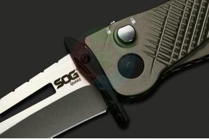 台湾原装正品美国SOG哨格IM1001-BX Quake灰色铝柄VG-10不锈钢水滴头战术折叠刀