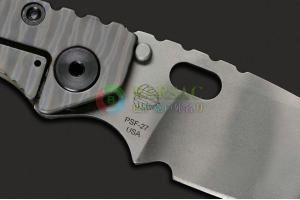 美国正品进口STRIDER挺进者 SMF 绿色G10钛合金双材质手柄PSF27钢虎纹刃军用战术折叠刀