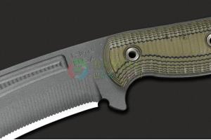 美国RMJ战斧Ryan Johnson设计锻造 Kukri 军绿色G10手柄 圆月弯刀尼泊尔大狗腿生存猎刀
