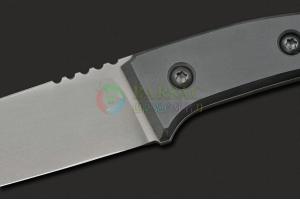 手工刀匠Nemoto 根本朋之 CDMI-MODEL1-DP 疾风 黑色G10柄D2钢灰色刃战术直刀