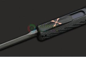 美国MICROTECH 微技术UTX-85系列 233-16 CFC 碳纤维柄几何头大马士革钢EDC战术直跳刀
