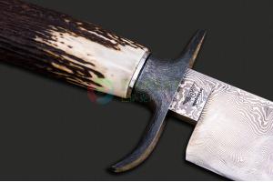 巴西刀匠协会著名手工名匠罗德里戈·拉贝罗全手工打造大马士革钢经典美式博伊格斗刀