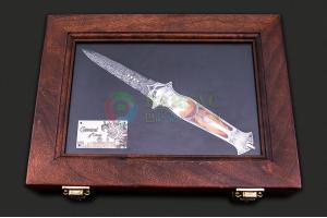 折刀大师沃伦·奥斯博尼联袂雕刻大师西蒙尼·菲拉迪双剑合璧艺术瑰宝 威尼斯之夜 自动折叠刀