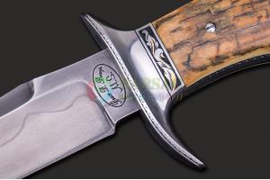 美国ABS刀匠协会MS前五手工大师布鲁斯·波普全手工打造W2高碳钢烧刃战术直刀