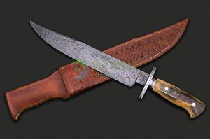 美国ABS刀匠协会JS手工刀匠维卡多·维拉 圣保罗光辉 大马士革钢经典美式博伊直刀