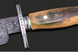 美国ABS刀匠协会JS手工刀匠维卡多·维拉 圣保罗光辉 大马士革钢经典美式博伊直刀