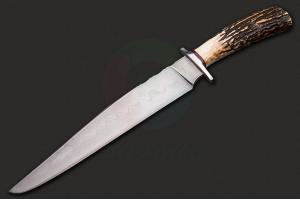 美国刀匠协会名匠强克·哈维斯 守望者 烧刃1095高碳钢鹿角柄户外野营狩猎刀