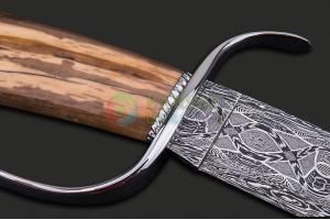 美国ABS刀匠协会MS第一神童乔希·史密斯DNA螺旋纹大马士革钢高端精品收藏战刀