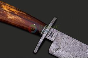 巴西手工名匠罗德里戈·拉贝罗大马士革钢猛犸牙柄战术博伊狩猎刀