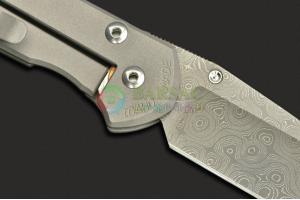 CR克里斯·里夫Small 21 Unique DAMA 独特雕花钛柄大马士革钢小号沙本沙战术折刀