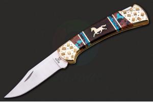美国BUCK巴克布莱恩·黄马手工定制版 112 高端经典口袋折叠猎刀