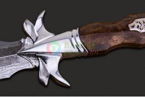 瑞典国宝AKI北欧第一刀具大师罗杰·博格手工锻造大马士革钢猛犸象骨柄艺术短剑