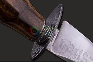 美国ABS刀匠协会MS大师亚伦·威尔伯恩W2高碳钢猛犸象骨化石柄战术博伊军刀