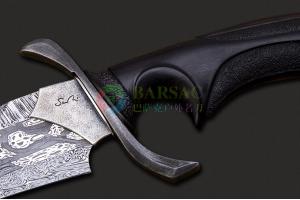 瑞典国宝AKI北欧第一刀具大师罗杰·博格三段拼图大马士革钢精品艺术收藏战术军刀