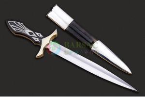 AKI艺术刀协会初代成员美国刀匠协会名匠丹·达格特名作ATS34不锈钢研磨刃战术短剑