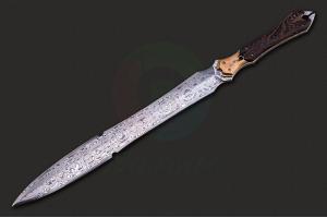 北欧著名研磨派名匠瑞典刀具大师麦格努斯·阿塞尔森精品名作手工锻造大马士革钢收藏剑