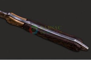 北欧著名研磨派名匠瑞典刀具大师麦格努斯·阿塞尔森精品名作手工锻造大马士革钢收藏剑