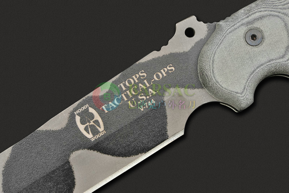 Tops托普斯刀具是美国专业的军刀制造商，它们设计的军刀种类多，质量高，一度被认为达到了军刀制造的最高水平。TOPS刀具因其极度的恪守对质量和售后服务的保证而闻名，他们为使用者提供了终身维护和免费重磨的服务