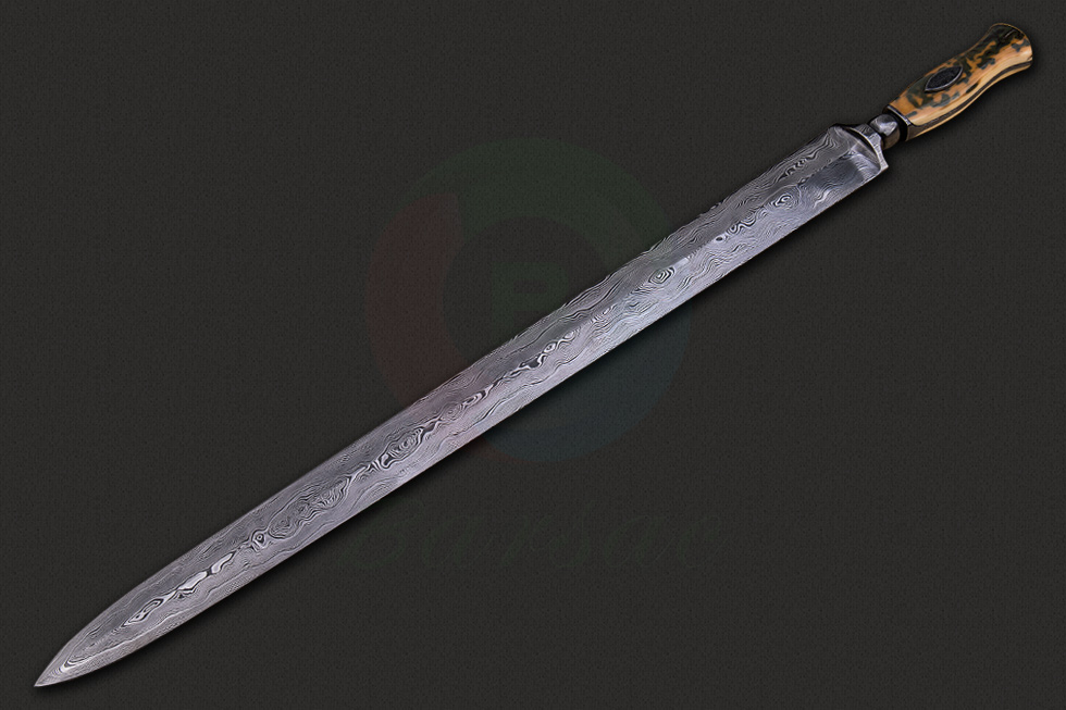 原装正品进口美国ABS刀匠协会MS大师艾德瓦多·贝纳多全手工打造大马士革钢高端收藏长剑